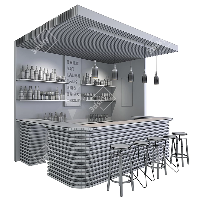 Loft Bar Furniture Set 3D model image 3