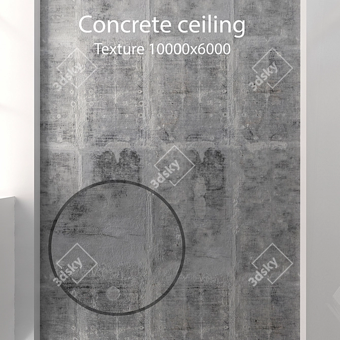 Seamless Concrete Ceiling Texture 3D model image 1