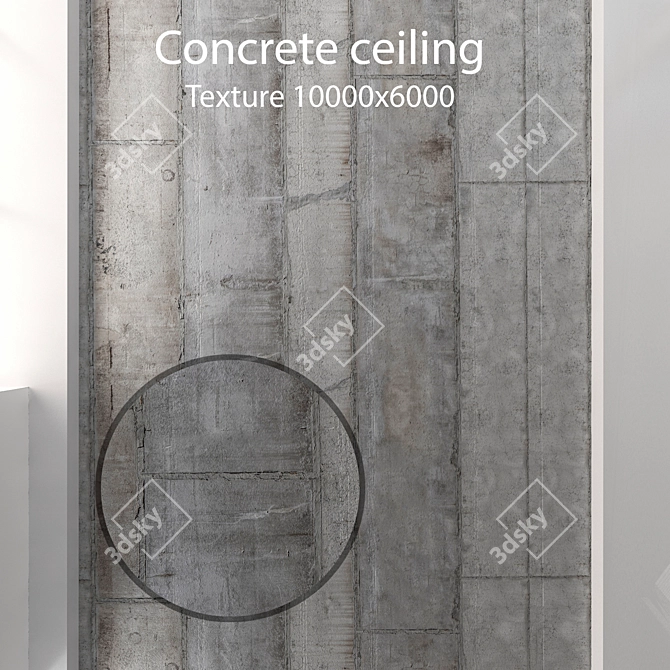 Seamless Concrete Ceiling Texture 3D model image 1