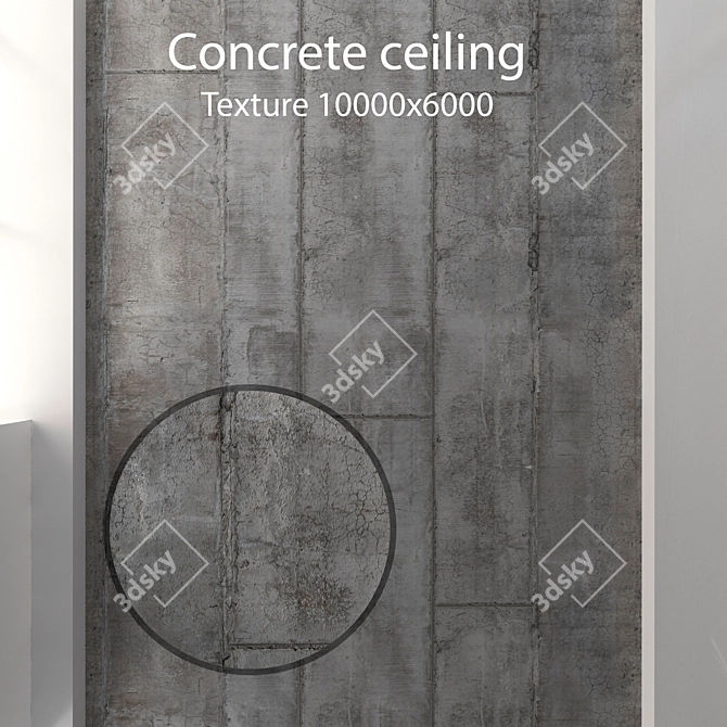 Seamless Concrete Ceiling Texture 3D model image 1