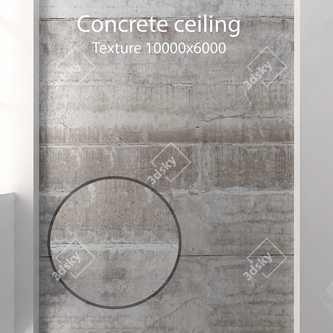 Seamless Concrete Ceiling Texture 10000x6000 Pixels 3D model image 1