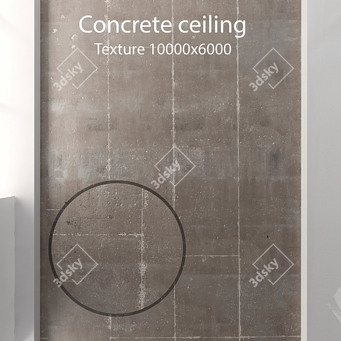 Seamless Concrete Ceiling Texture 3D model image 1