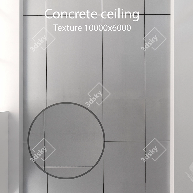 Seamless Concrete Ceiling Texture 3D model image 1