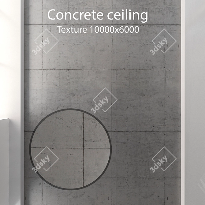 Seamless Concrete Ceiling Texture 3D model image 1