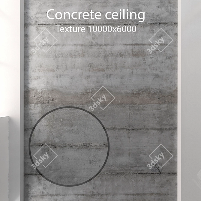 Seamless Concrete Ceiling Texture 3D model image 1