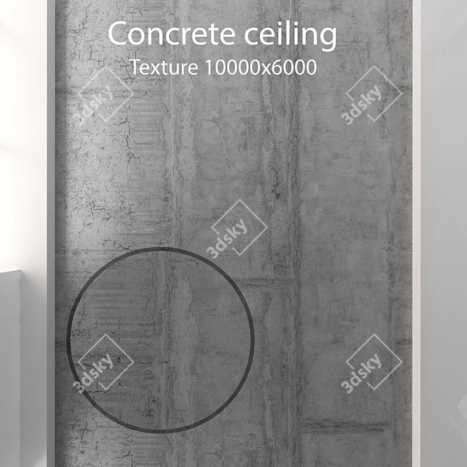 Seamless Concrete Ceiling Texture 3D model image 1