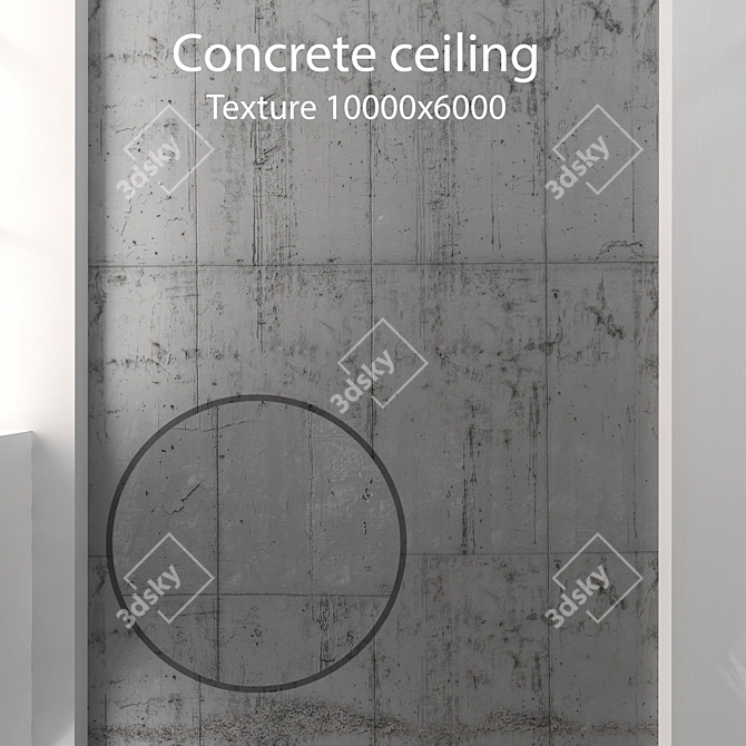 Seamless Concrete Ceiling Texture 3D model image 1