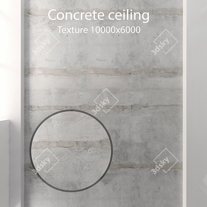 Seamless Concrete Ceiling Texture- High Detail 3D model image 1