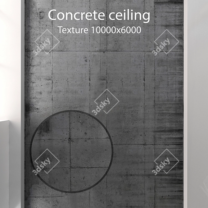 Seamless Concrete Ceiling Texture 3D model image 1