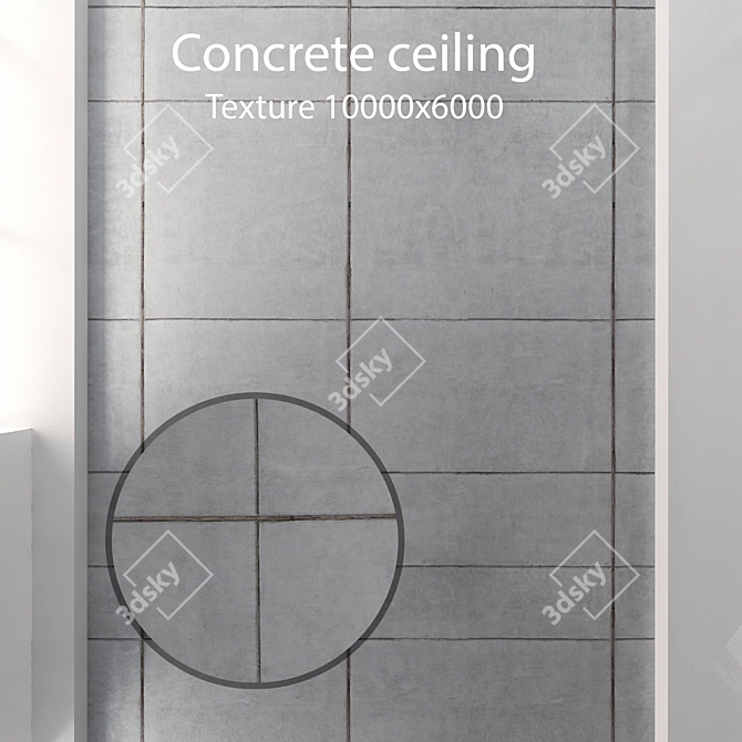  Seamless Concrete Ceiling Texture 3D model image 1