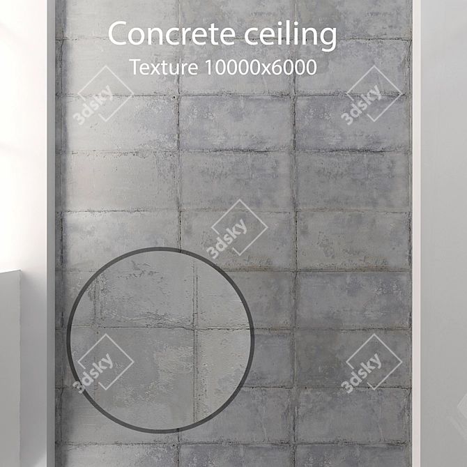 Seamless Concrete Ceiling Texture 3D model image 1