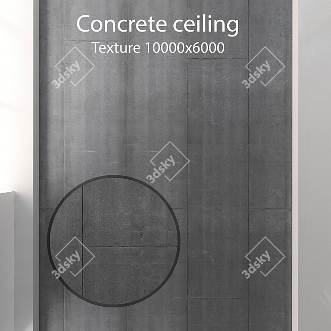 Seamless Concrete Ceiling Texture 3D model image 1