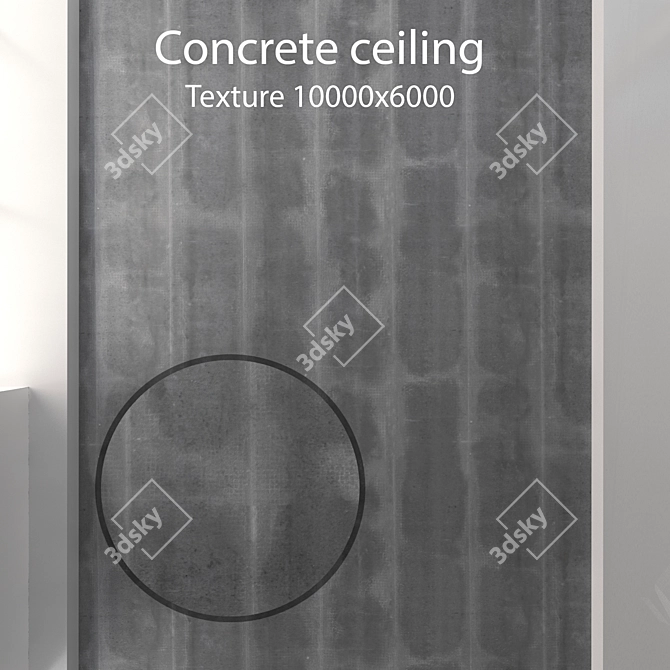 Seamless Concrete Ceiling Texture 3D model image 1