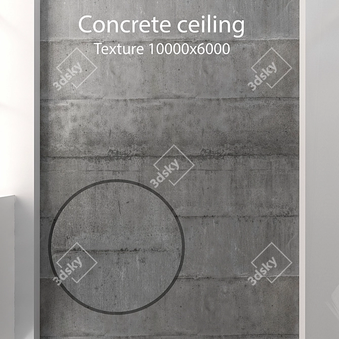 Seamless Concrete Ceiling Texture 3D model image 1