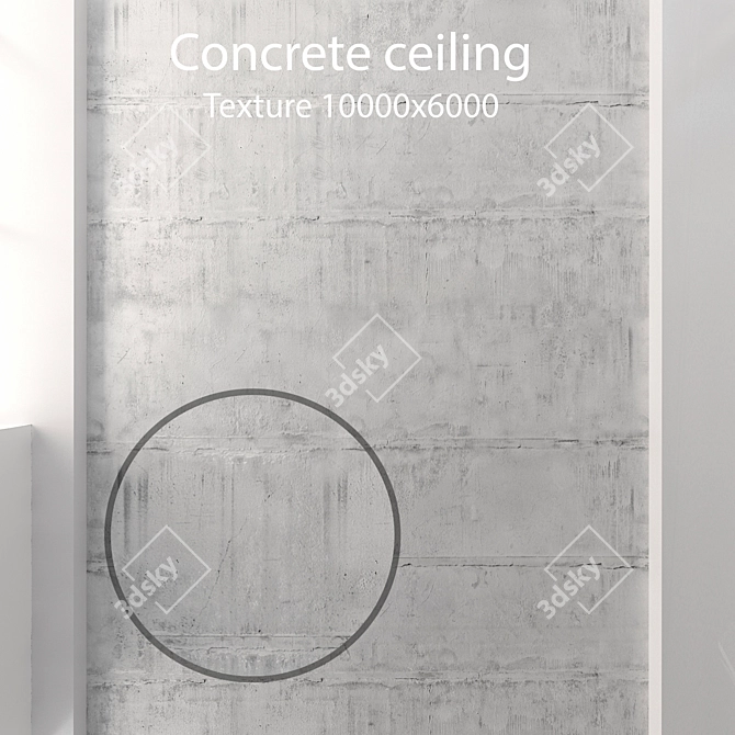 Seamless Concrete Ceiling Texture 3D model image 1