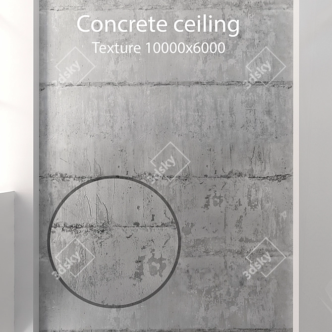 Seamless Concrete Ceiling Texture 3D model image 1