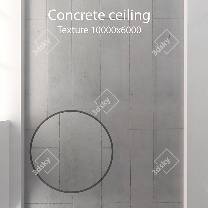 Seamless Concrete Ceiling Texture 3D model image 1