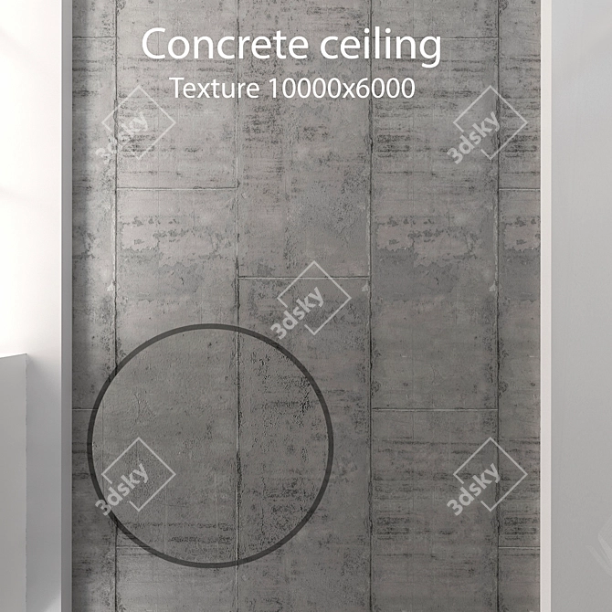 Seamless Concrete Ceiling Texture 3D model image 1