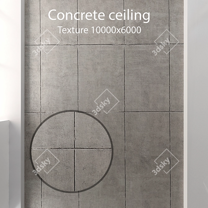 Seamless Concrete Ceiling Texture 3D model image 1