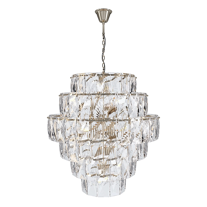 Amazone L Crystal Nickel Chandelier 3D model image 1