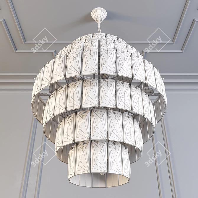 Amazone L Crystal Nickel Chandelier 3D model image 3