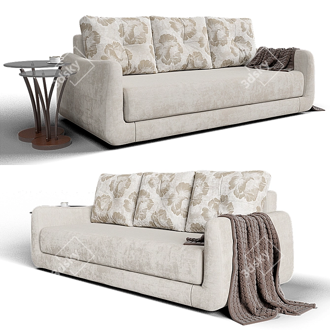 Transforming Camellia Sofa Bed 3D model image 1