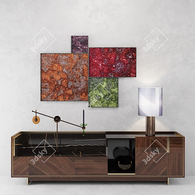 Contemporary Lacquered Sideboard: Visionnaire HORIZON 3D model image 1