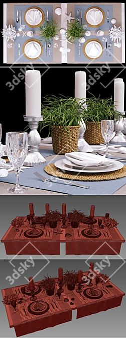 Serving in nautical style.
Nautical Chic Serveware 3D model image 3