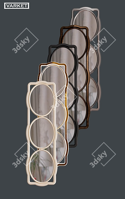 Elegant City Three Elips Mirror 3D model image 2