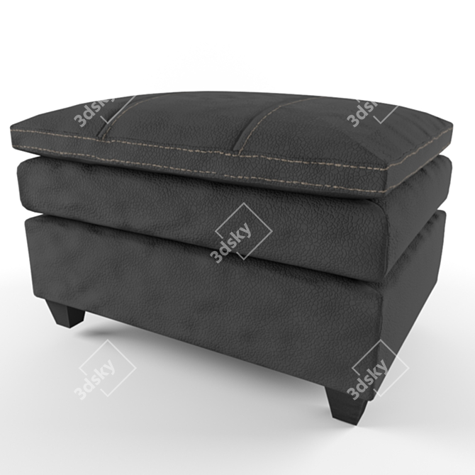 Luxury Leather Ottoman 3D model image 1