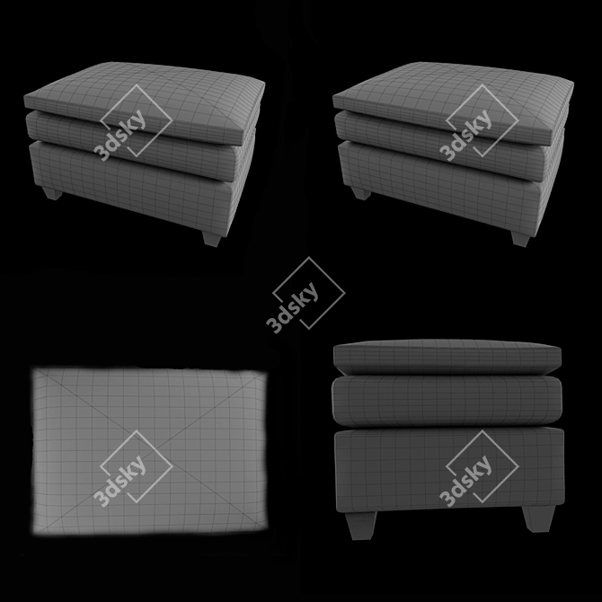 Luxury Leather Ottoman 3D model image 3