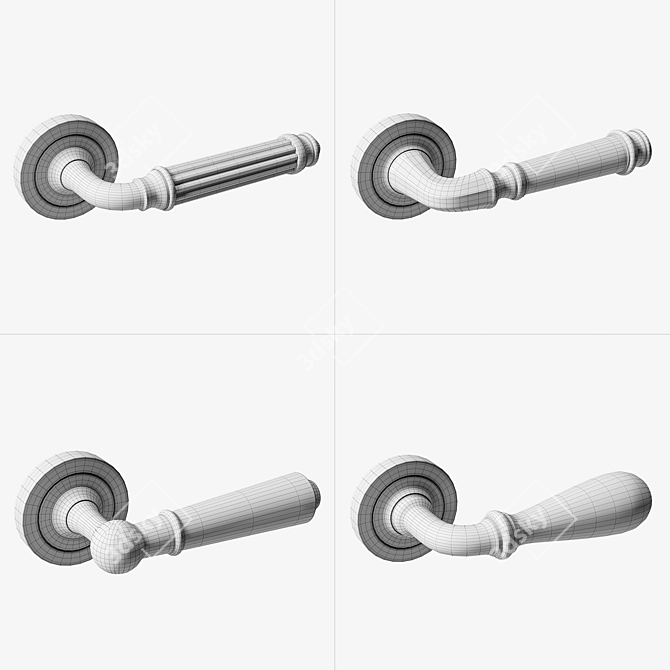 Modern Door Handles Collection 3D model image 2