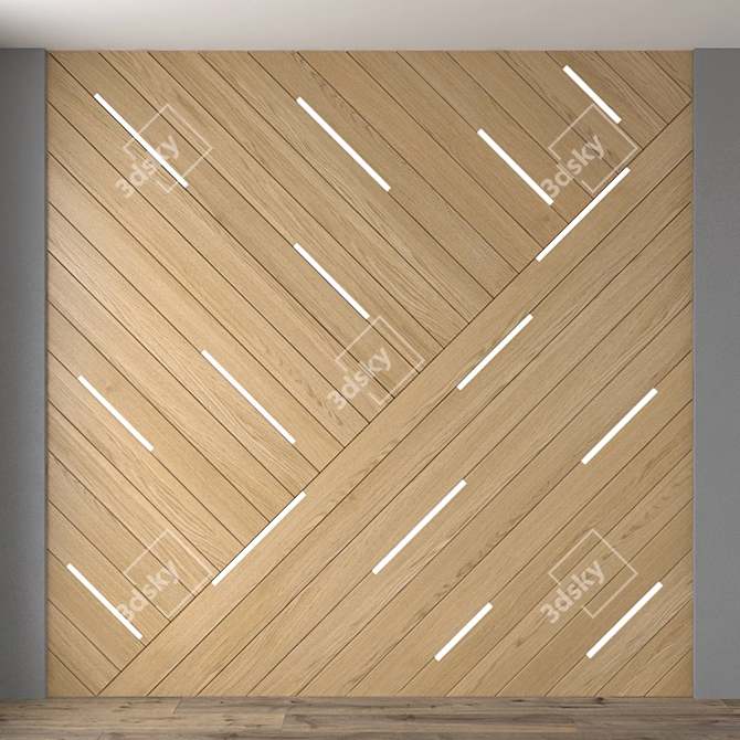 Wooden Wall Panel 2500x2500mm 3D model image 1