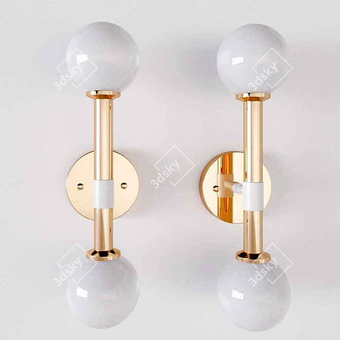 Matteo Opal Glass Wall Light 3D model image 2