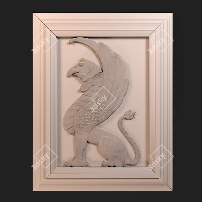 Gryphon_Unleashed: Mythical Creature with Mighty Wings 3D model image 2