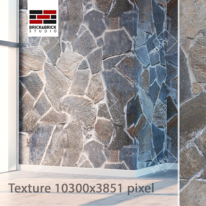 Seamless High Detail Stone Texture 3D model image 1