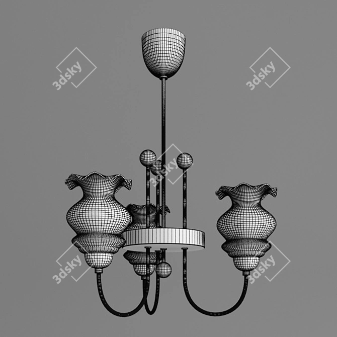 Polish Glass Chandelier 3D model image 2