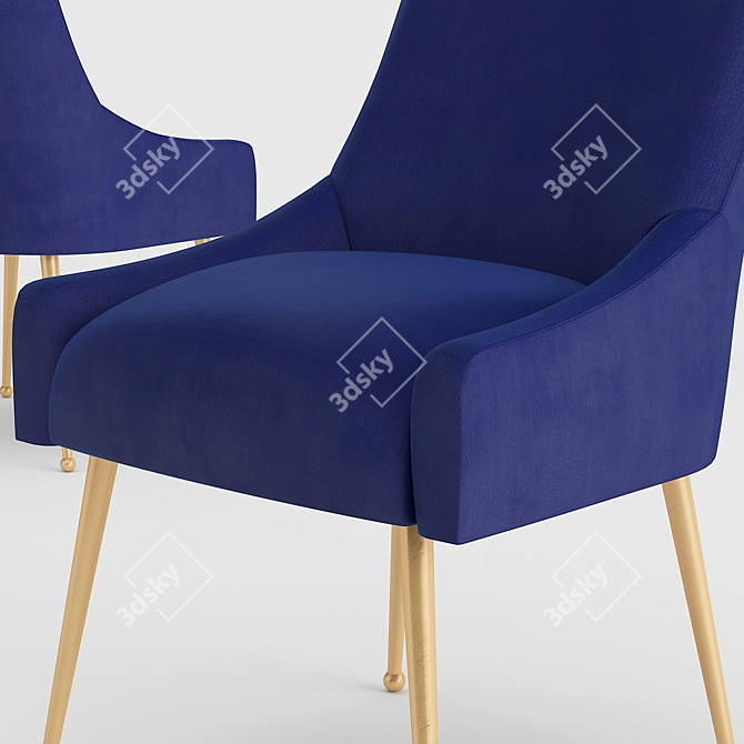 Navy Velvet Side Chair: Beatrix Beauty 3D model image 2