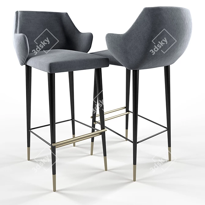 Luxurious Collection Diva Stool 3D model image 1