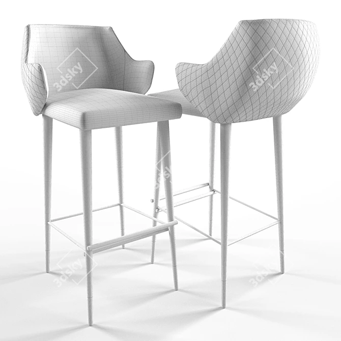 Luxurious Collection Diva Stool 3D model image 3