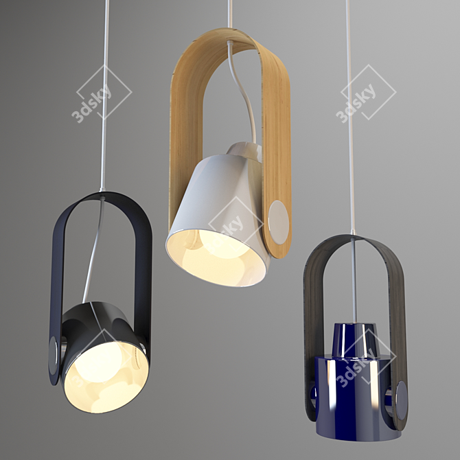 Stylish LED Ceiling Lamp 3D model image 1