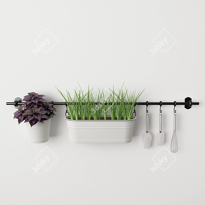  Green Ikea Rails: Stylish and Versatile 3D model image 1