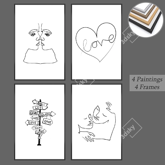 Versatile Wall Art Set - No. 643 3D model image 1