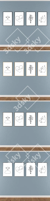 Versatile Wall Art Set - No. 643 3D model image 3