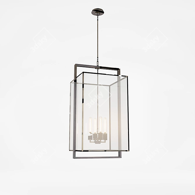 Elegant Halle Lantern Chandelier 3D model image 1