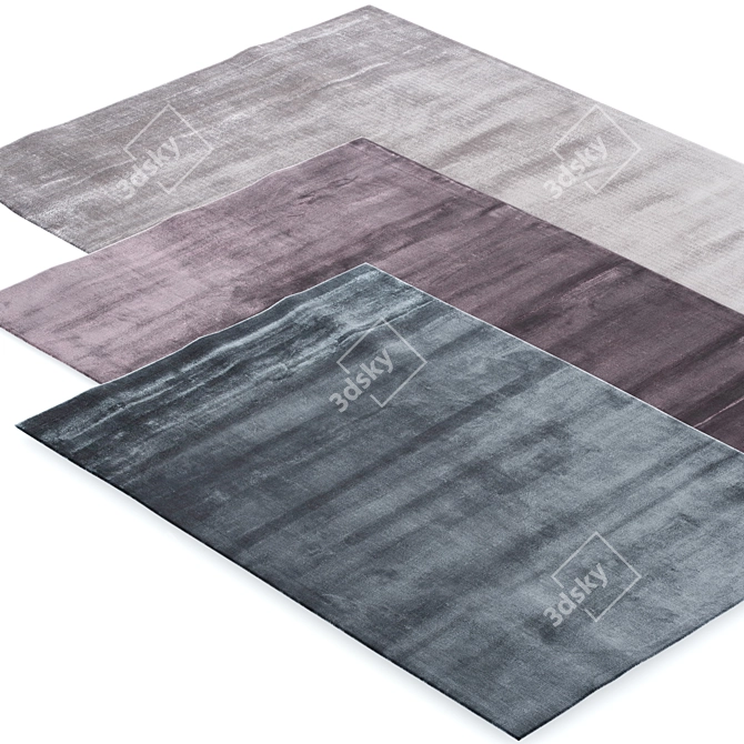 Luxurious Velvet Carpets with Line Design 3D model image 2