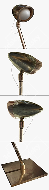 CicloItalia T: Elegant Brass Desk Lamp 3D model image 2