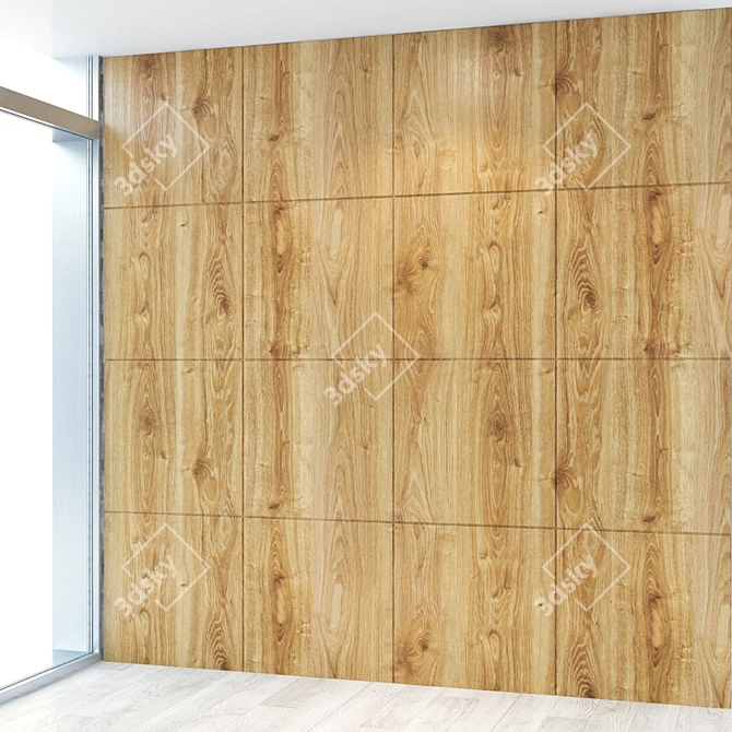 Seamless Wood Panel Texture 3D model image 1