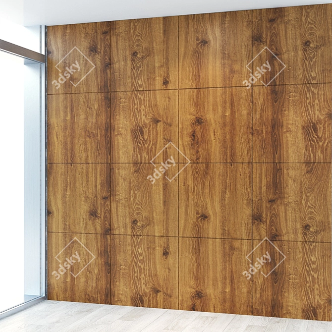 Seamless Wood Panel Texture 3D model image 1