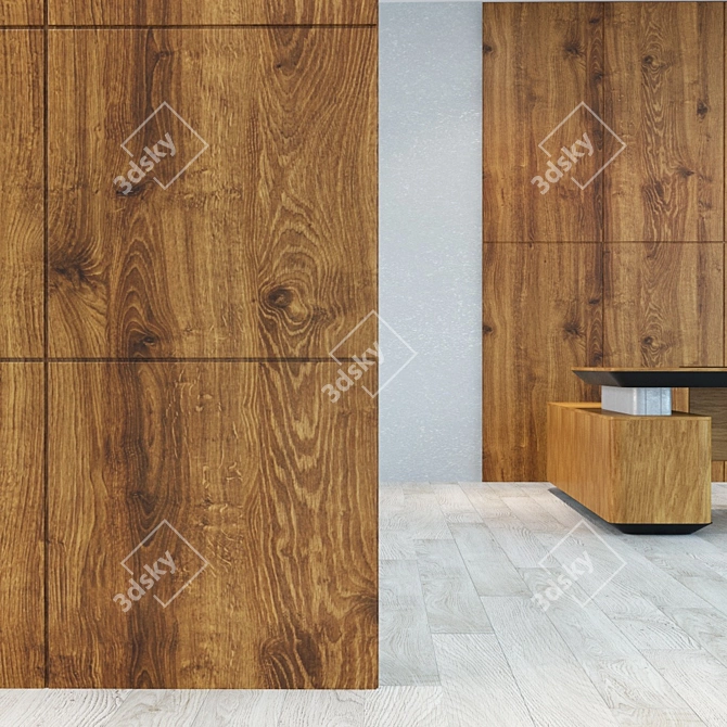 Seamless Wood Panel Texture 3D model image 2